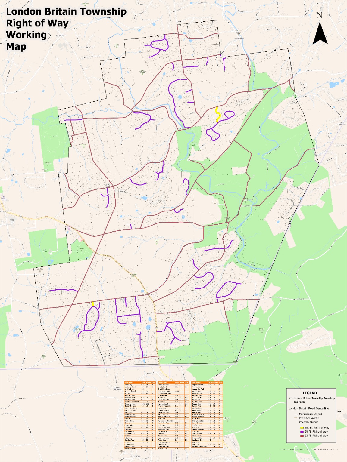 London Britain Township Right of Way Working Map